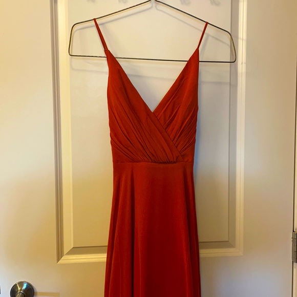 Spaghetti Strap Full Skirt Bridesmaid Dress from Davids Bridal | Size 6 - Picture 2 of 5